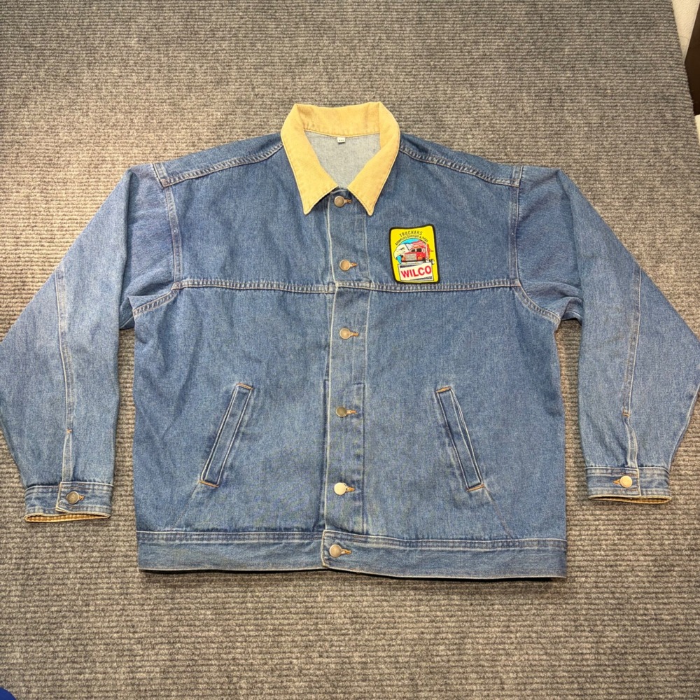 Vintage Wilco Truckers Denim Jacket Mens XXL Blue Corduroy Collar Made in USA
